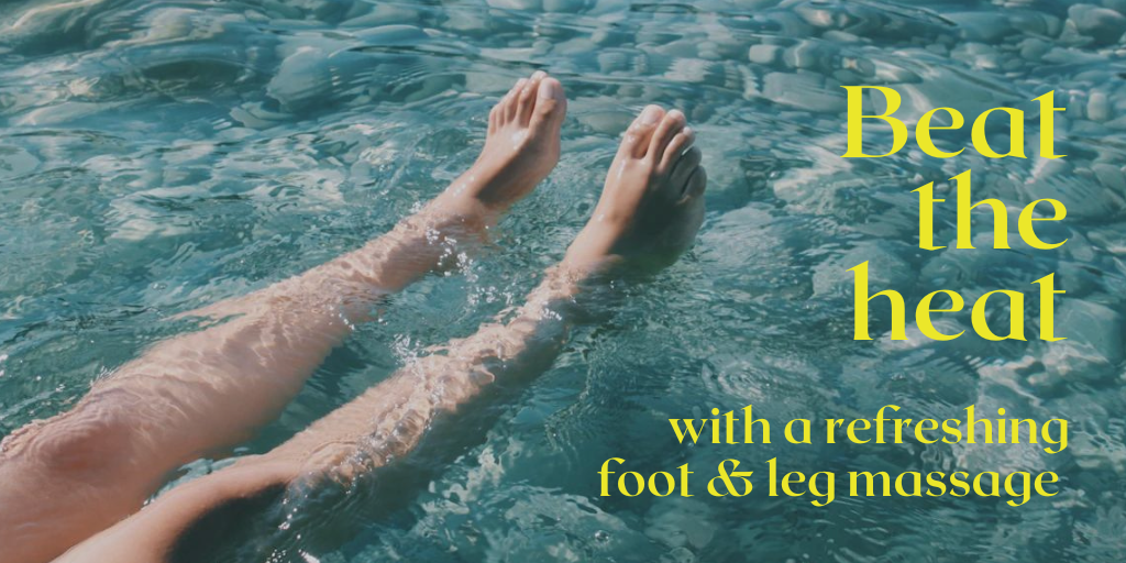 Cooling, refreshing leg and foot massage